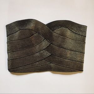 Glitter Threaded Gold Crop Top